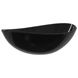 Tacoma Oval Countertop Basin Without Waste 545mm Wide 0TH - Black Glass