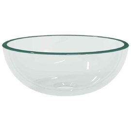 Tacoma Round Countertop Basin Without Waste 300mm Wide 0TH - Clear Glass