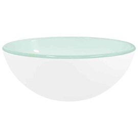 Tacoma Round Countertop Basin Without Waste 300mm Wide 0TH - White Glass