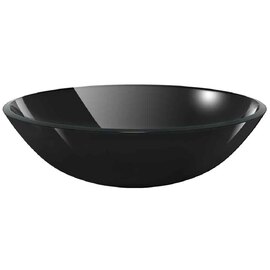 Tacoma Round Countertop Basin Without Waste 420mm Wide 0TH - Black Glass