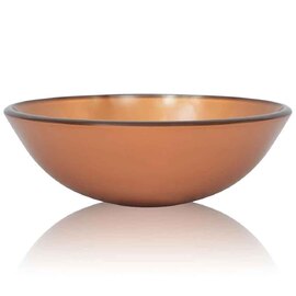 Tacoma Round Countertop Basin Without Waste 420mm Wide 0TH - Brown Glass