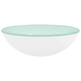 Tacoma Round Countertop Basin Without Waste 420mm Wide 0TH - White Glass