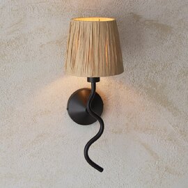 Tampa Fabric Wall Light In Matt Black