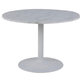 Taraji Marble Round Dining Table In White Guangxi