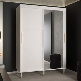 Tarboro Mirrored Wardorbe 150cm With 2 Sliding Doors In White