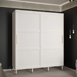 Tarboro Wooden 180cm Wardrobe With 2 Sliding Doors In White