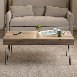 Tarboro Wooden Coffee Table In Medium Oak And Black