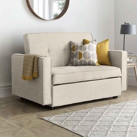 Taren Fabric 2 Seater Sofa Bed in Natural