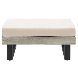Tarkio Outdoor Wooden Stool With Cushion In Grey
