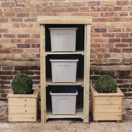 Tarkio Wooden Garden Bin Store Without Door In Natural