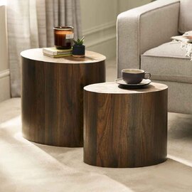 Tarrytown Wooden Oval Nest of 2 Tables in Walnut