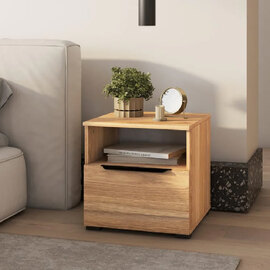 Tarzana Wooden Bedside Cabinet With 1 Drawer In Mauvella Oak