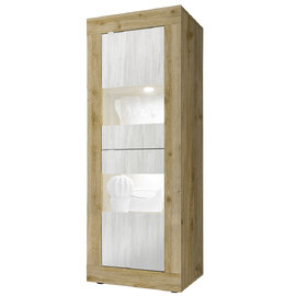 Taylor Wooden Display Cabinet 2 Doors In Cadiz And White With LED