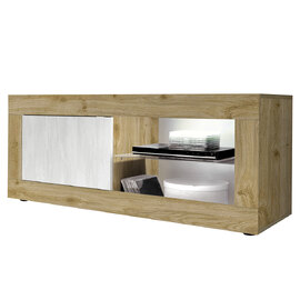 Taylor Wooden TV Stand 1 Door In Cadiz And White With LED