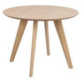 Tbilisi Wooden Round Dining Table In White Oak