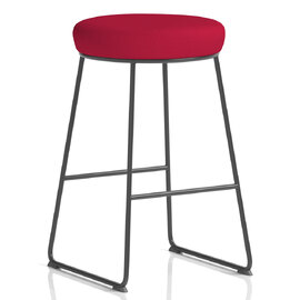 Teaneck Fabric Stool With Metal Frame In Bergamot Cherry