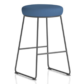 Teaneck Fabric Stool With Metal Frame In Quest Limpet