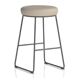 Teaneck Fabric Stool With Metal Frame In Quest Salt
