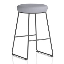 Teaneck Fabric Stool With Metal Frame In Quest Shell
