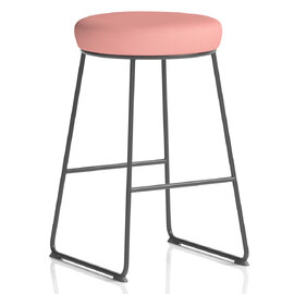 Teaneck Fabric Stool With Metal Frame In Quest Shrimp