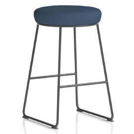 Teaneck Fabric Stool With Metal Frame In Quest Whelk