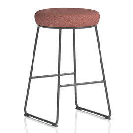 Teaneck Fabric Stool With Metal Frame In Rivet Forge