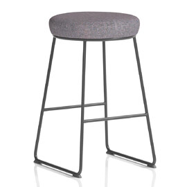 Teaneck Fabric Stool With Metal Frame In Rivet Fuse