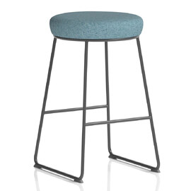 Teaneck Fabric Stool With Metal Frame In Rivet Quench