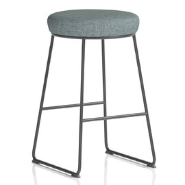 Teaneck Fabric Stool With Metal Frame In Rivet Tensile