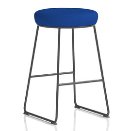 Teaneck Fabric Stool With Metal Frame In Stevia Blue