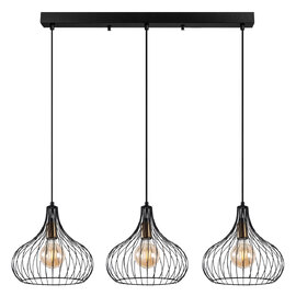 Teldamla 3 Light Metal Ceiling Pendant Light in Black and Antique
