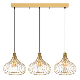 Teldamla 3 Light Metal Ceiling Pendant Light in Gold