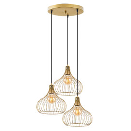 Teldamla 3 Light Metal Drop Ceiling Pendant Light in Gold