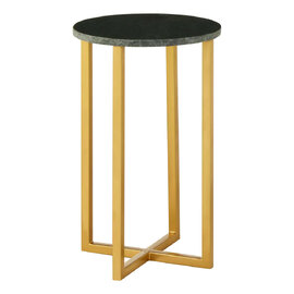 Telluride Green Marble Top Side Table With Gold Frame