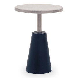 Telluride White Marble Top Nesting Side Tables With Metal Base