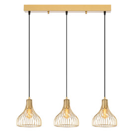 Telyildo 3 Light Metal Ceiling Pendant Light in Gold