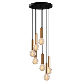 Tempo 7 Light Metal Ceiling Pendant Light in Vintage