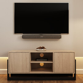 Terrell Wooden TV Stand With 2 Doors In Oak
