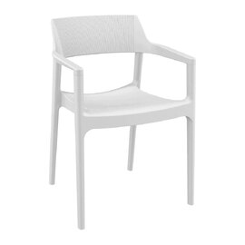 Tervel Polypropylene Stacking Armchair in White