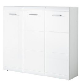 Adrian Large Shoe Cabinet In White Gloss Fronts With 3 Doors