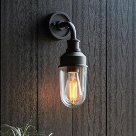 Texarkana Clear Glass Shade Outdoor Wall Light In Matt Black