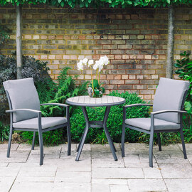 Thirsk Garden Aluminium Top Bistro Set in Graphite Grey