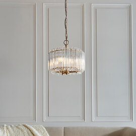 Thomas 3 Light Hexagonal Glass Pendant Light In Brushed Aged Brass