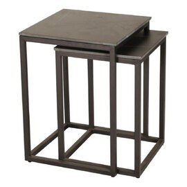 Tiana Ceramic Square Nest Of 2 Tables In Lawrence Black