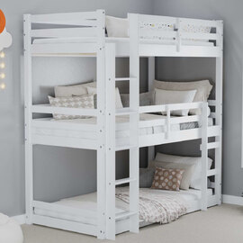 Tifton Wooden Triple Bunk Bed In White