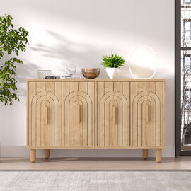 Tiger Wooden Sideboard with 4 Doors in Sapphire Oak