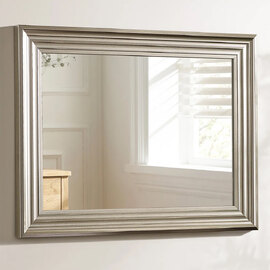 Tirana Rectangular Wall Mirror With Silver Wooden Frame