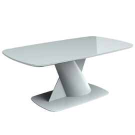 Tivori Rectangular High Gloss Coffee Table In Light Grey With Glass Top