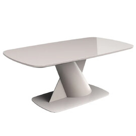 Tivori Rectangular High Gloss Coffee Table In Taupe With Glass Top