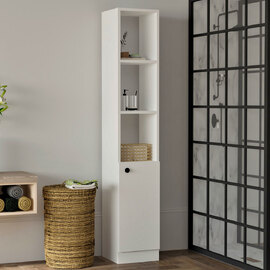 Tlosio Wooden Bathroom Cabinet with 1 Door in White